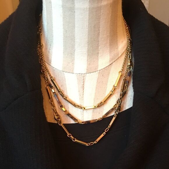 KORS’ 3 Strand TortoiseShell & Gold Necklace - Picture 1 of 9